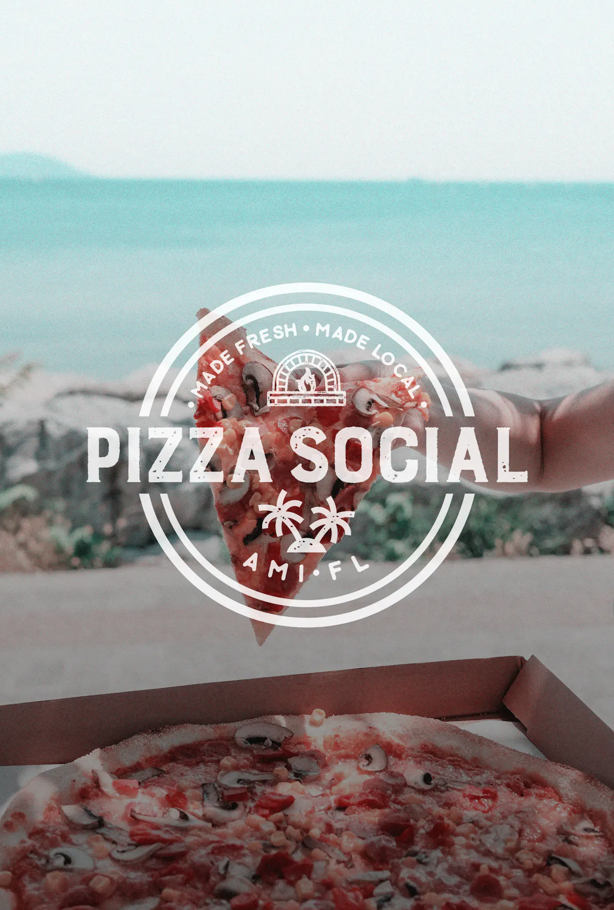 a pizza sitting on top of a table